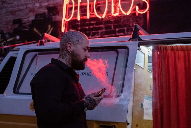 man vaping